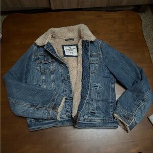 Abercrombie Kids Blue Denim Sherpa Jacket